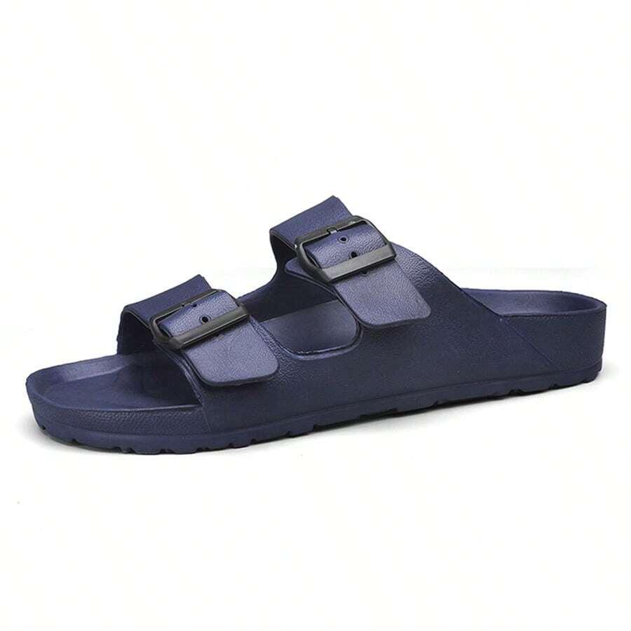 granatowe klapki casual