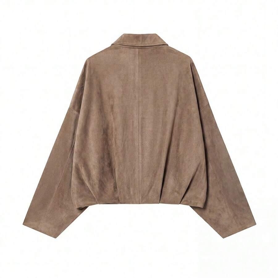 beżowa kurtka bomber