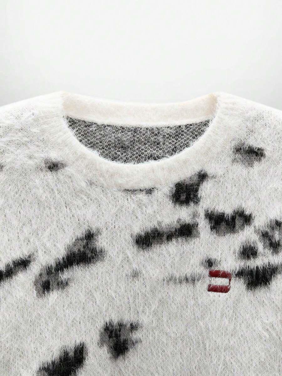 dzianinowy sweter animal print
