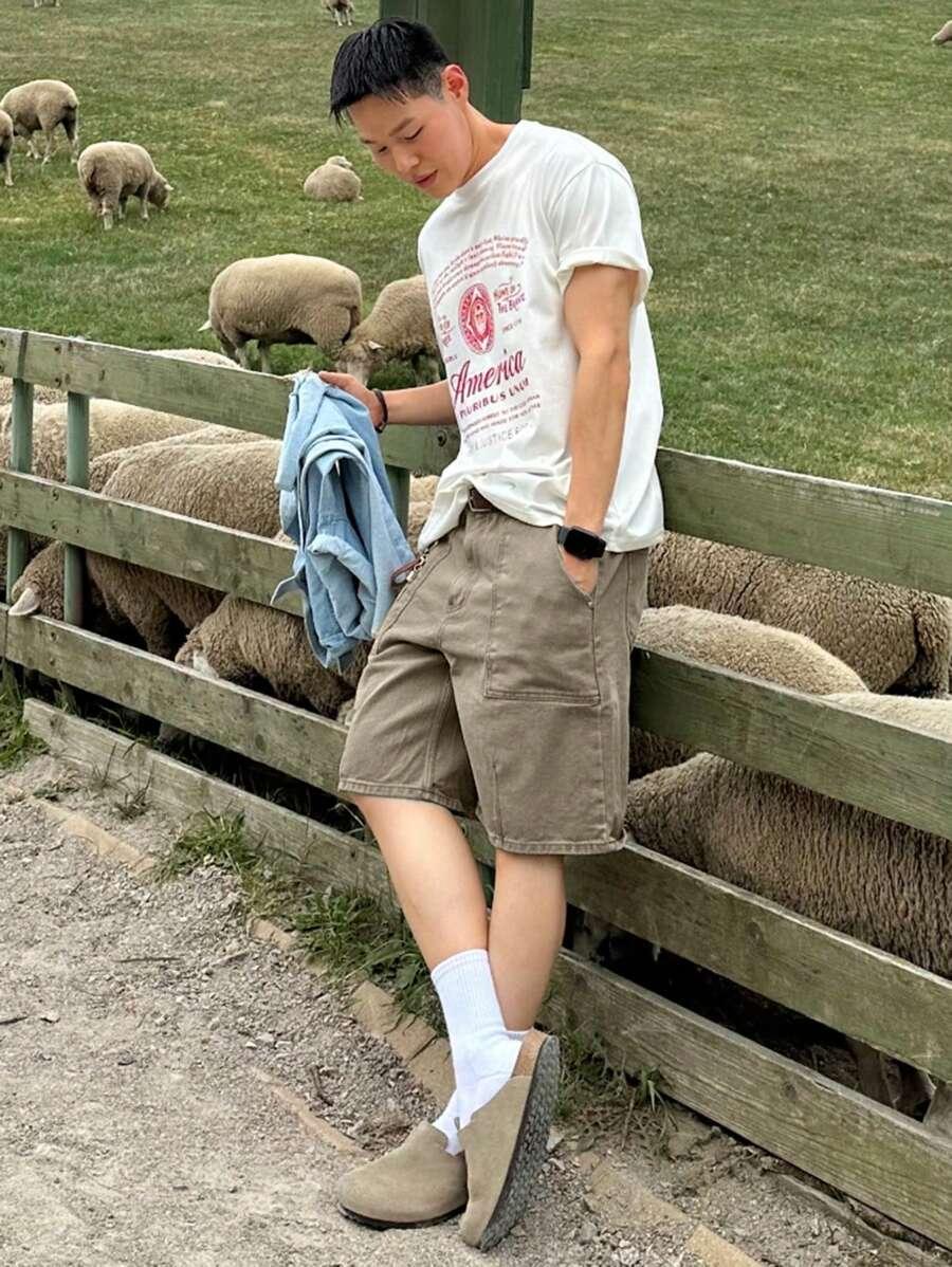 beżowe krótkie spodenki jeans 