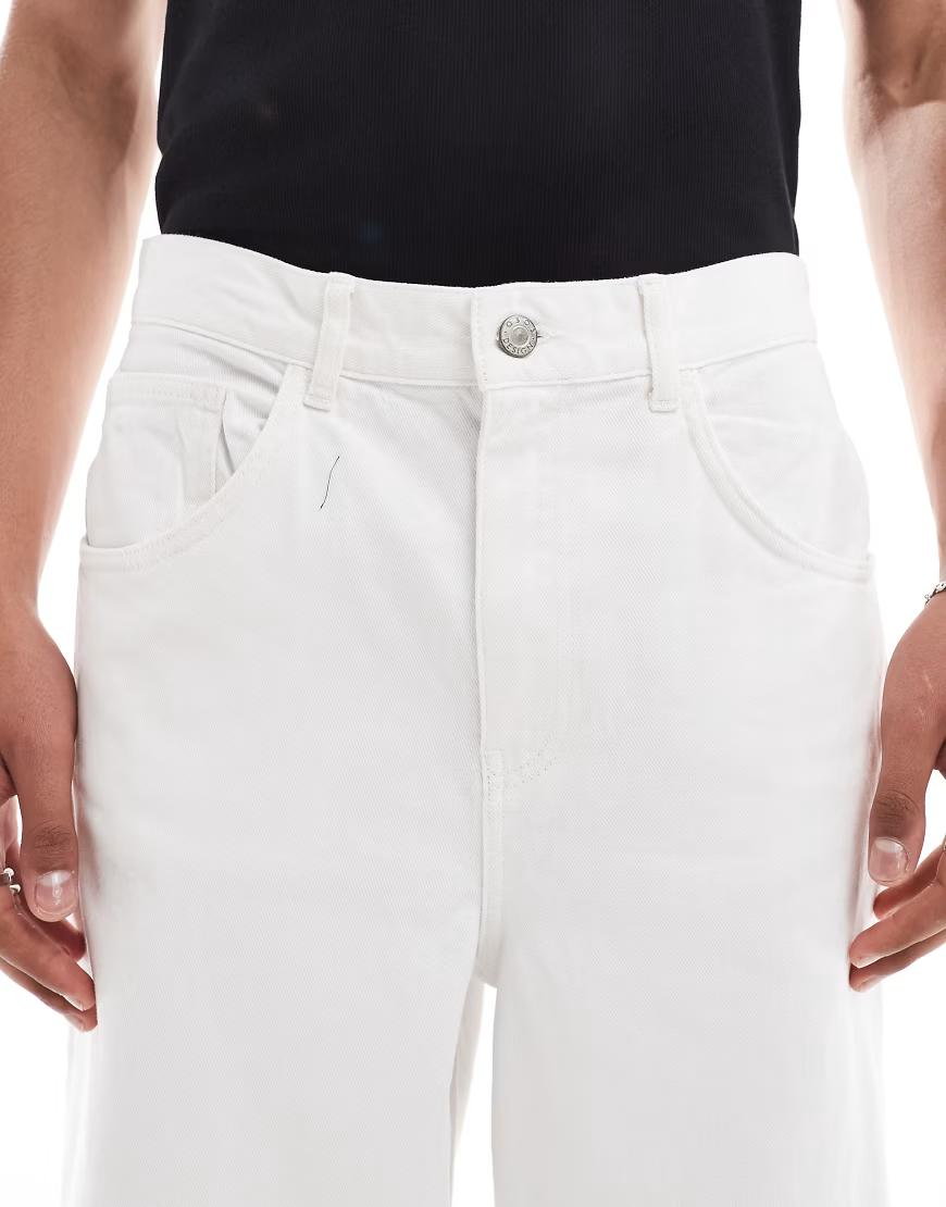 BIAŁE SPODNIE JEANS PROSTA NOGAWKA