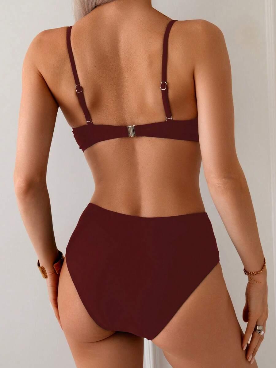 bordowa góra od bikini 