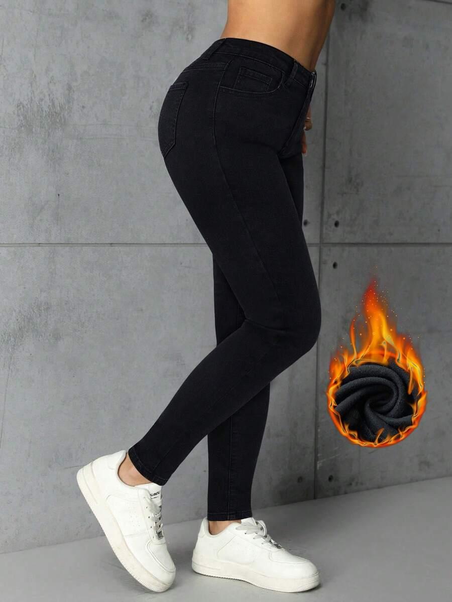 CZARNE SPODNIE JEANS