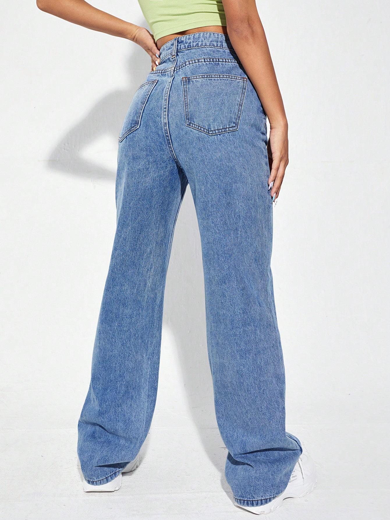 NIEBIESKIE PROSTE JEANSY