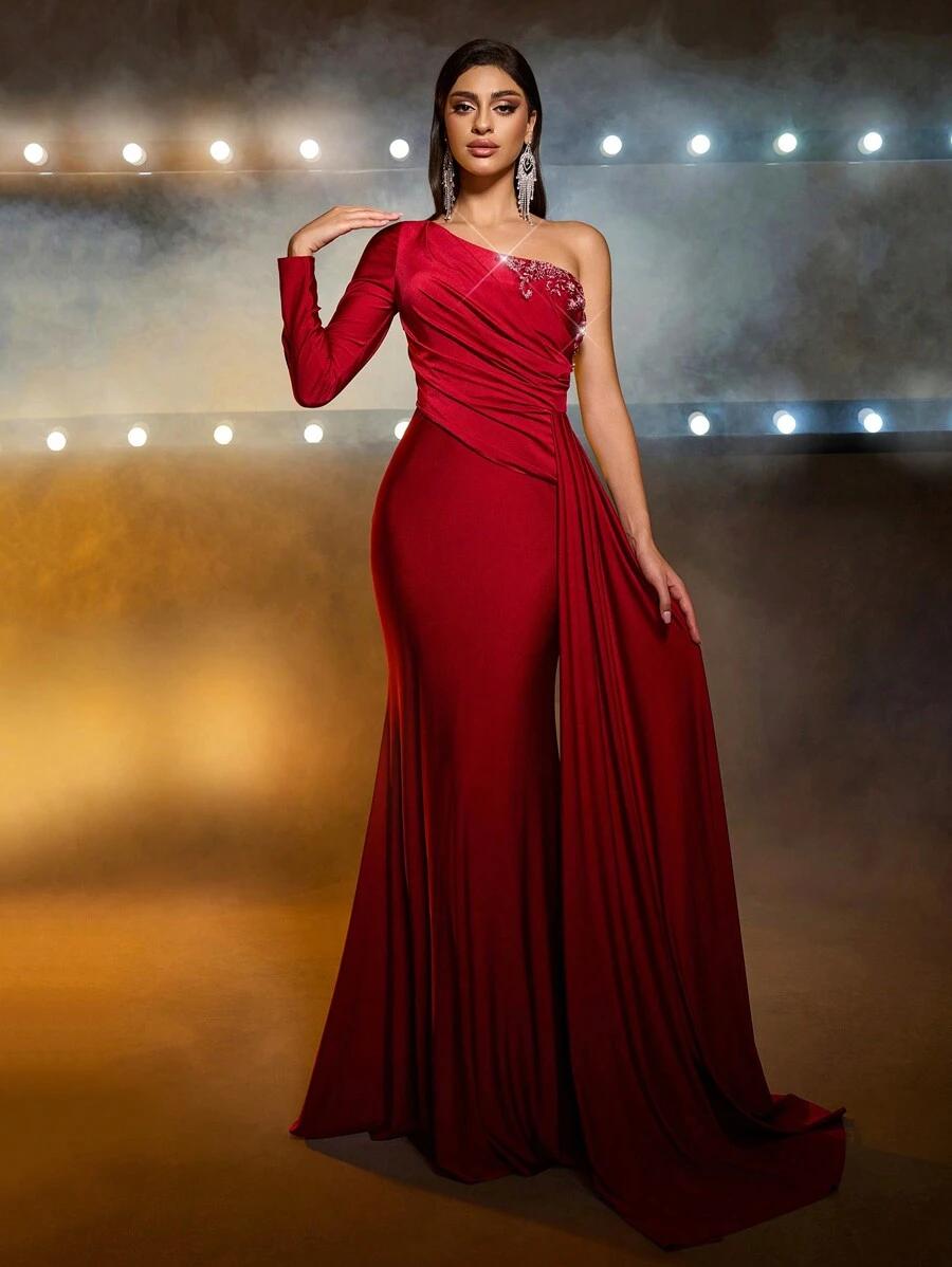 CZERWONA MAXI SUKIENKA 