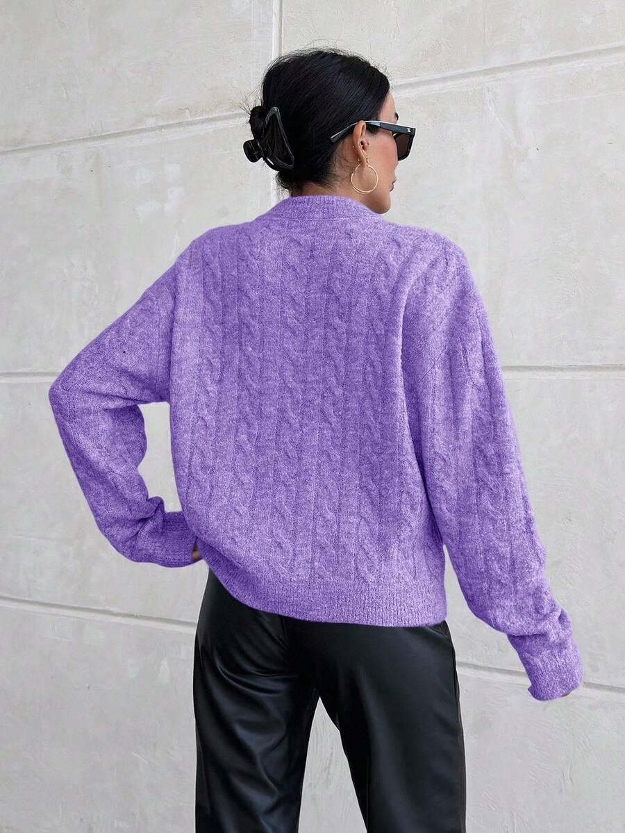 FIOLETOWY SWETER TEKSTURA