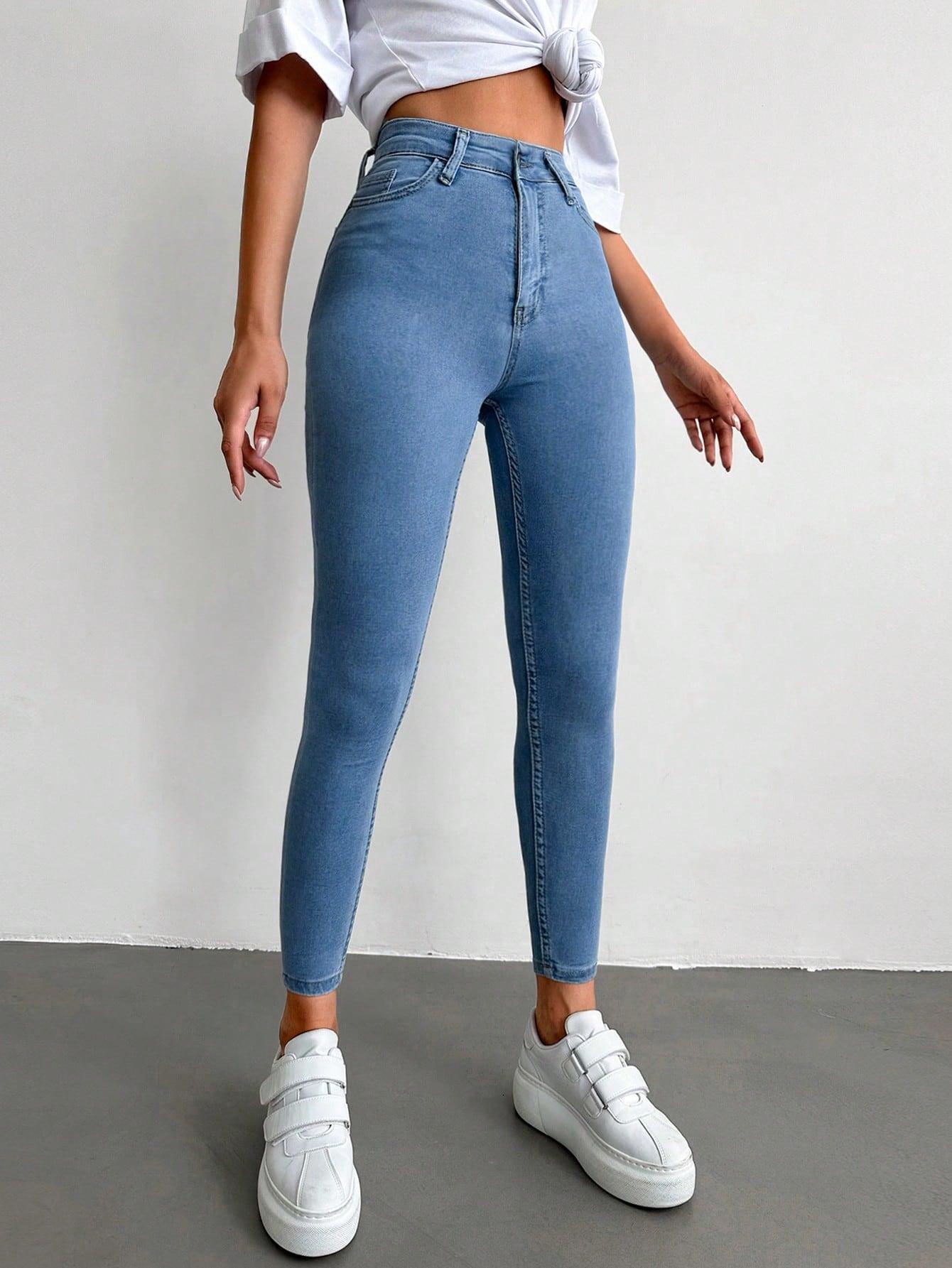 NIEBIESKIE SPODNIE JEANS WYSOKI STAN 