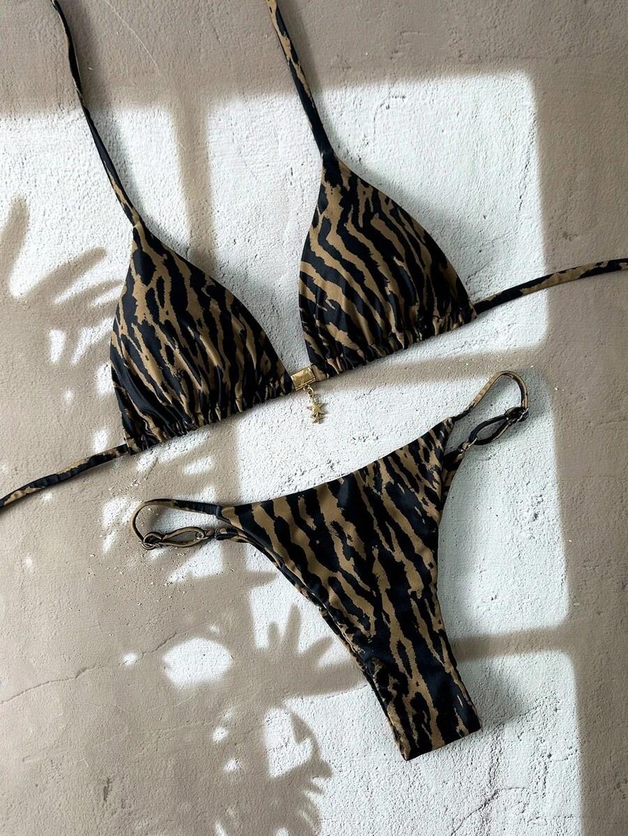 DWUCZĘŚCIOWY STRÓJ KĄPIELOWY animal print
