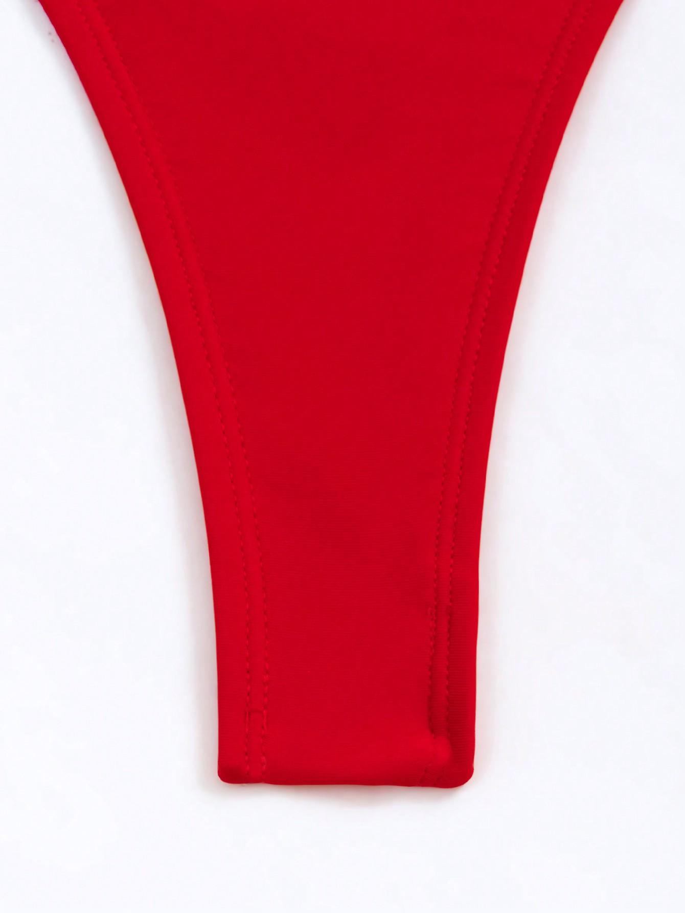 czerwony dół od bikini 