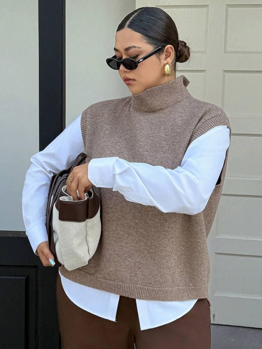 sweter bez rękawów