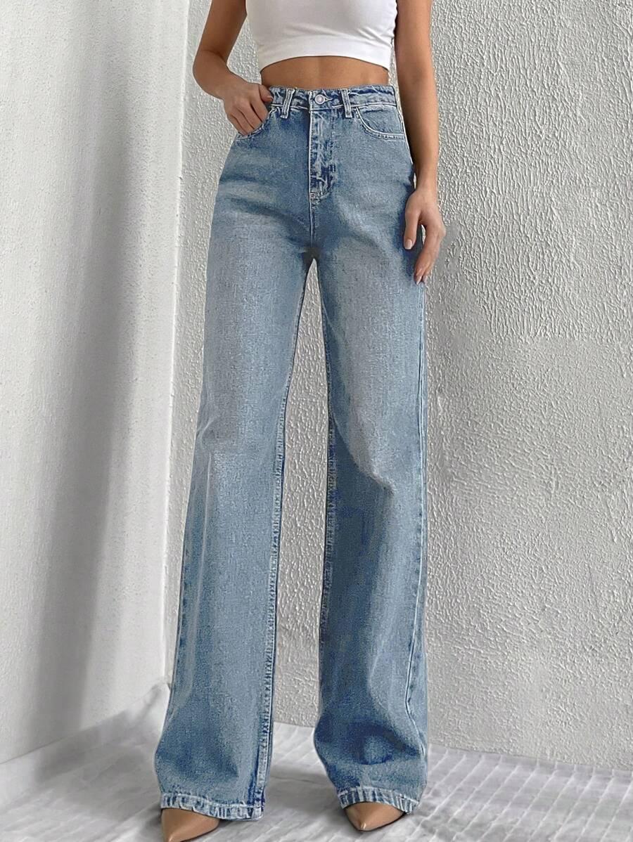 spodnie jeans proste nogawki 