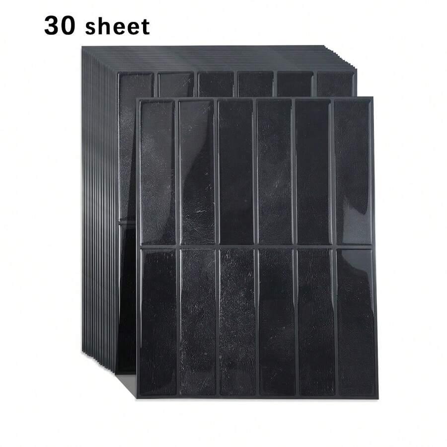 czarna okleina ścienna 30-pack
