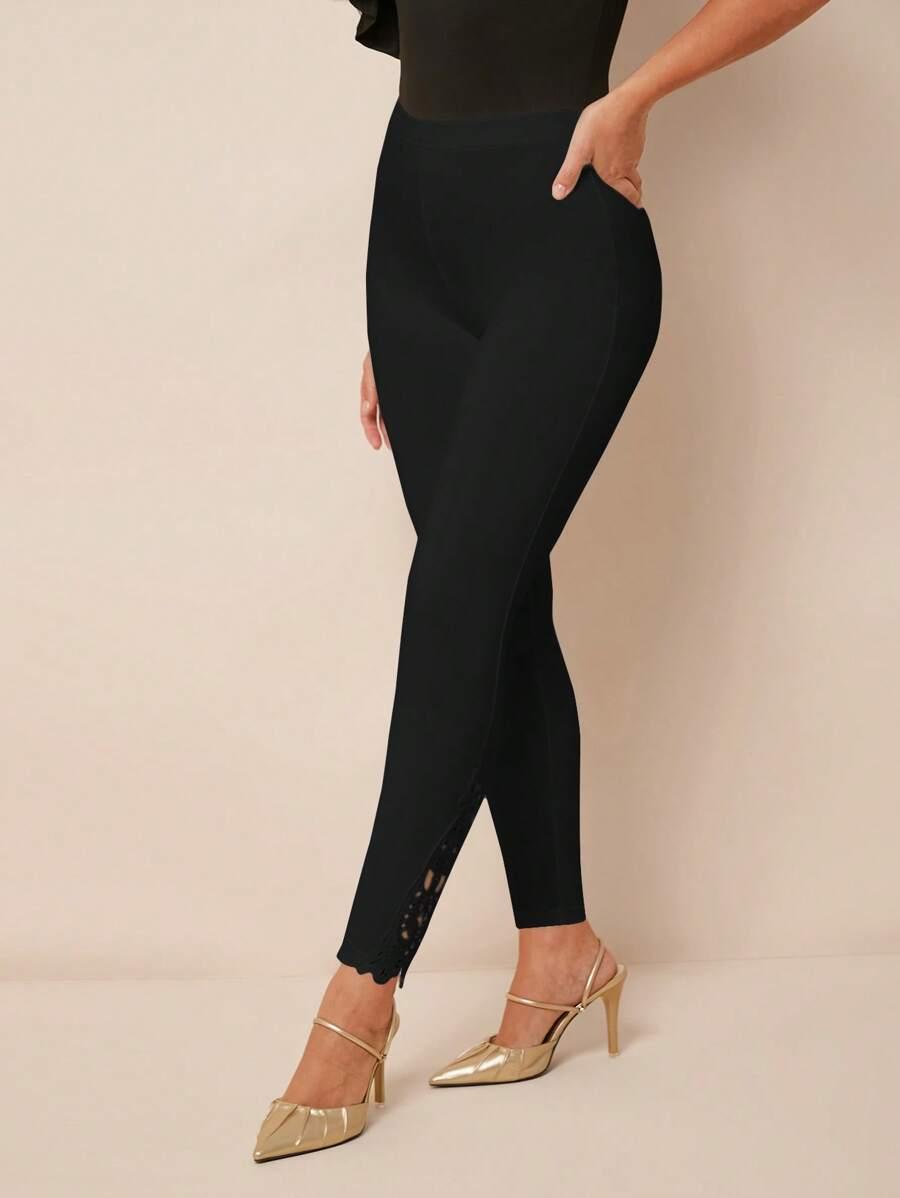 czarne legginsy zdobienie
