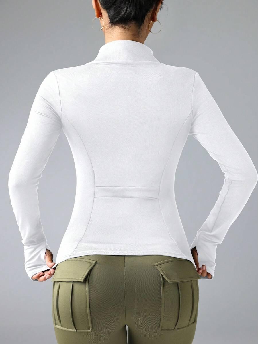 BIAŁA SPORTOWA BLUZA ZAPINANA