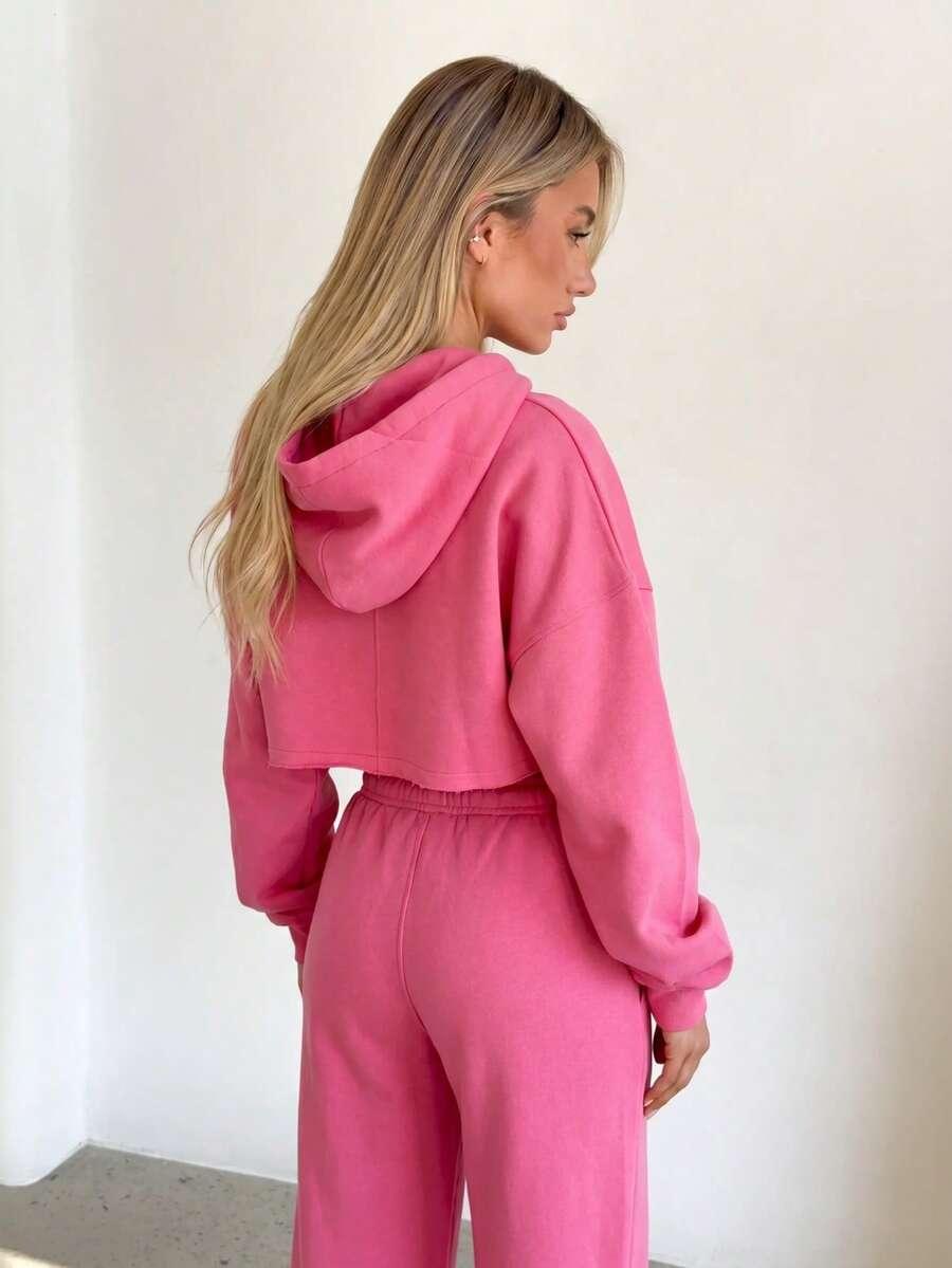 RÓŻOWY KOMPLET DRESOWY BLUZA SPODNIE