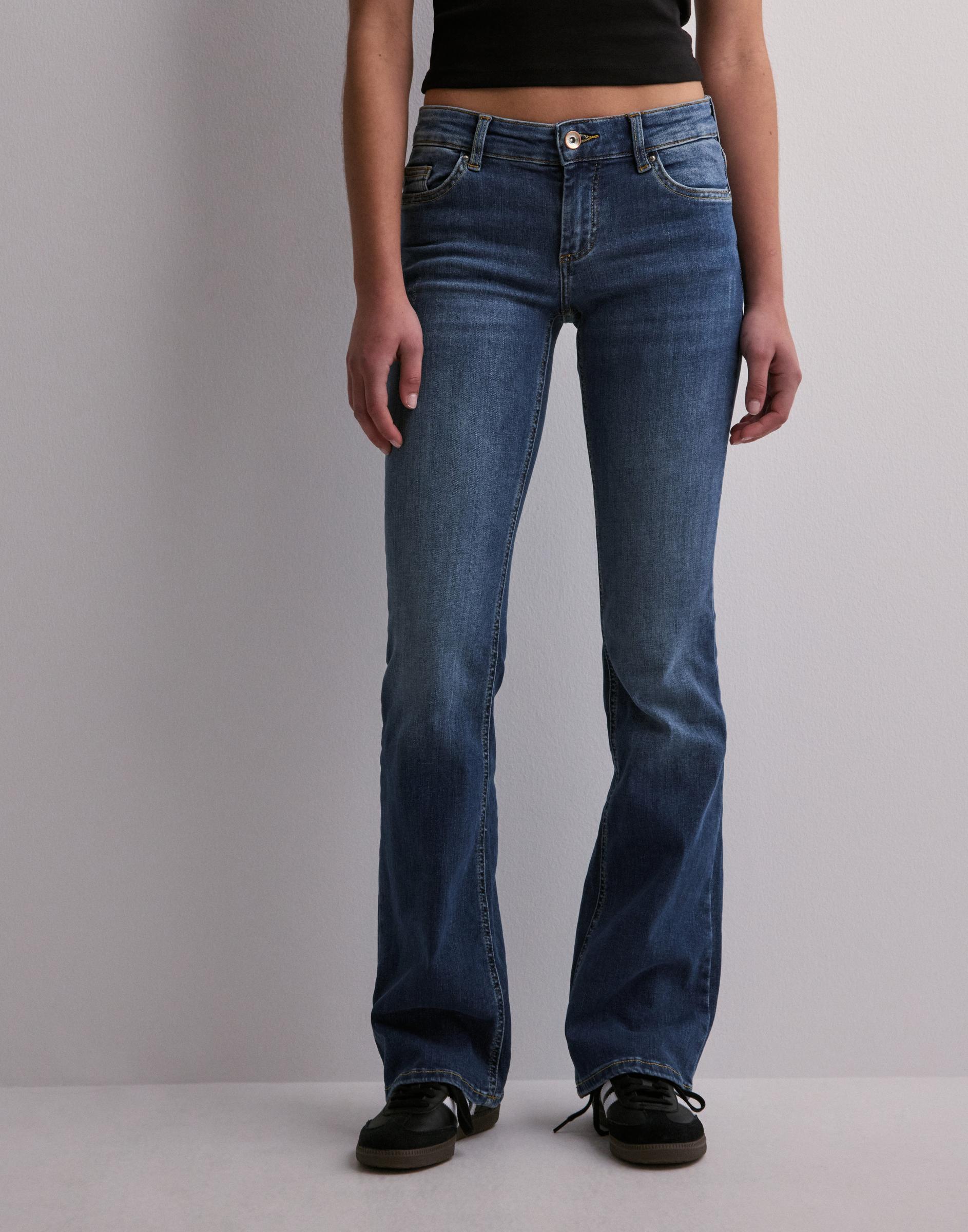 NIEBIESKIE SPODNIE FLARE JEANS KIESZENIE