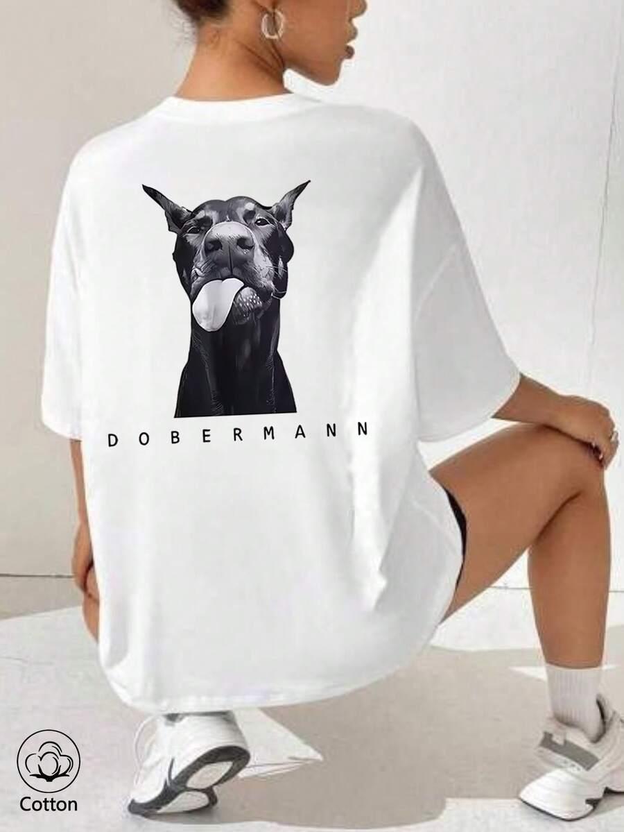 biały t-shirt nadruk