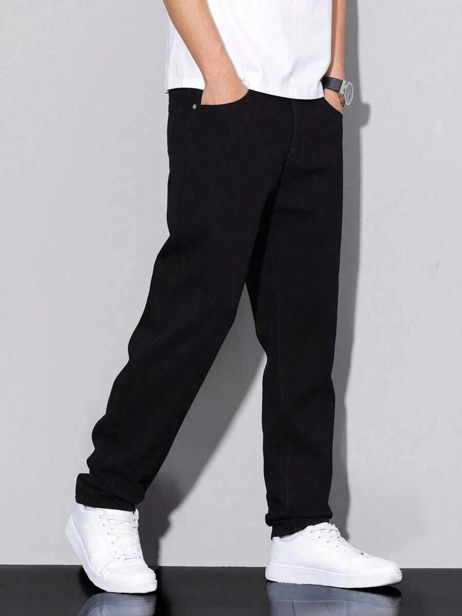 CZARNE SPODNIE JEANS