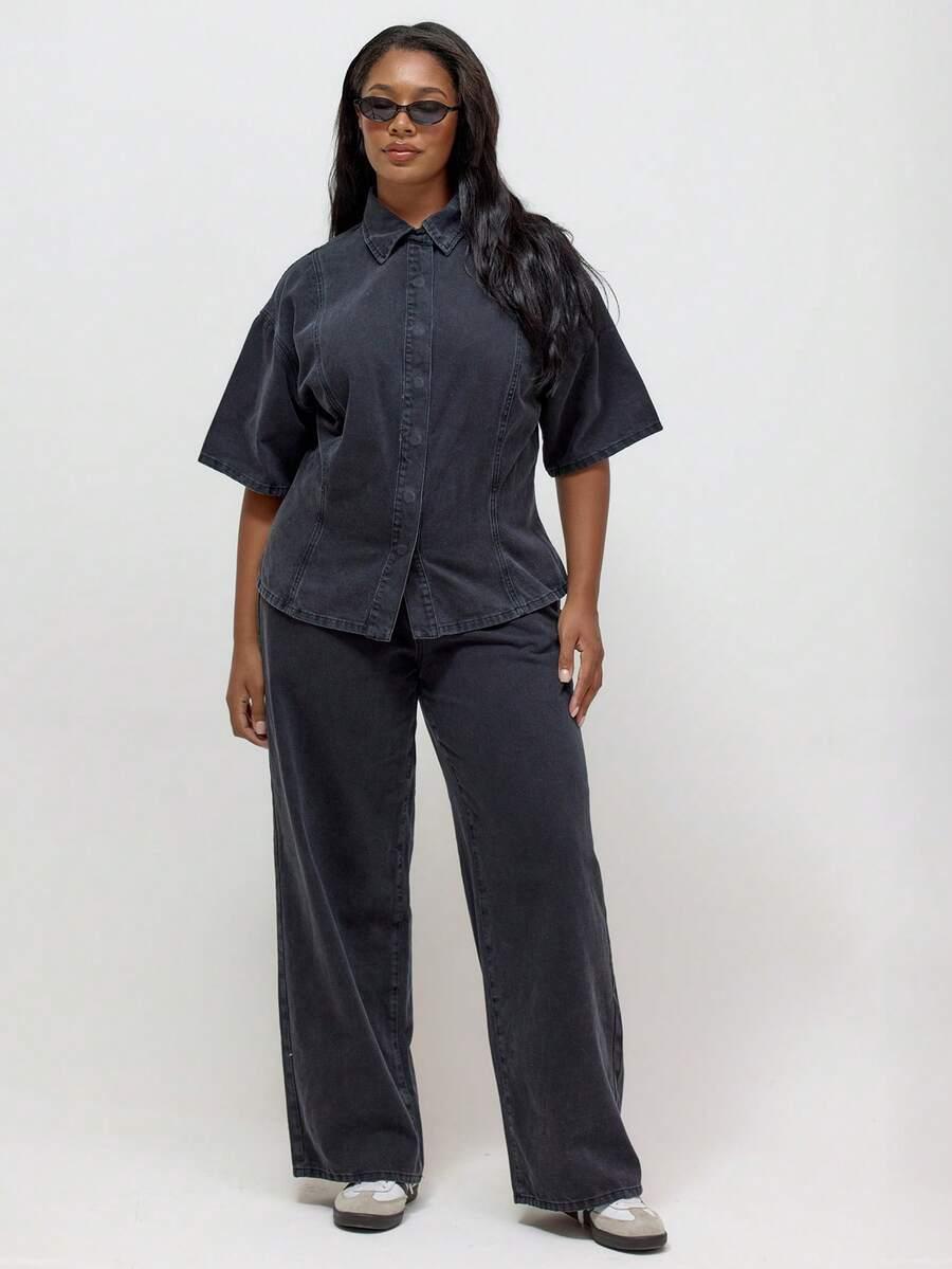 czarna koszula jeans