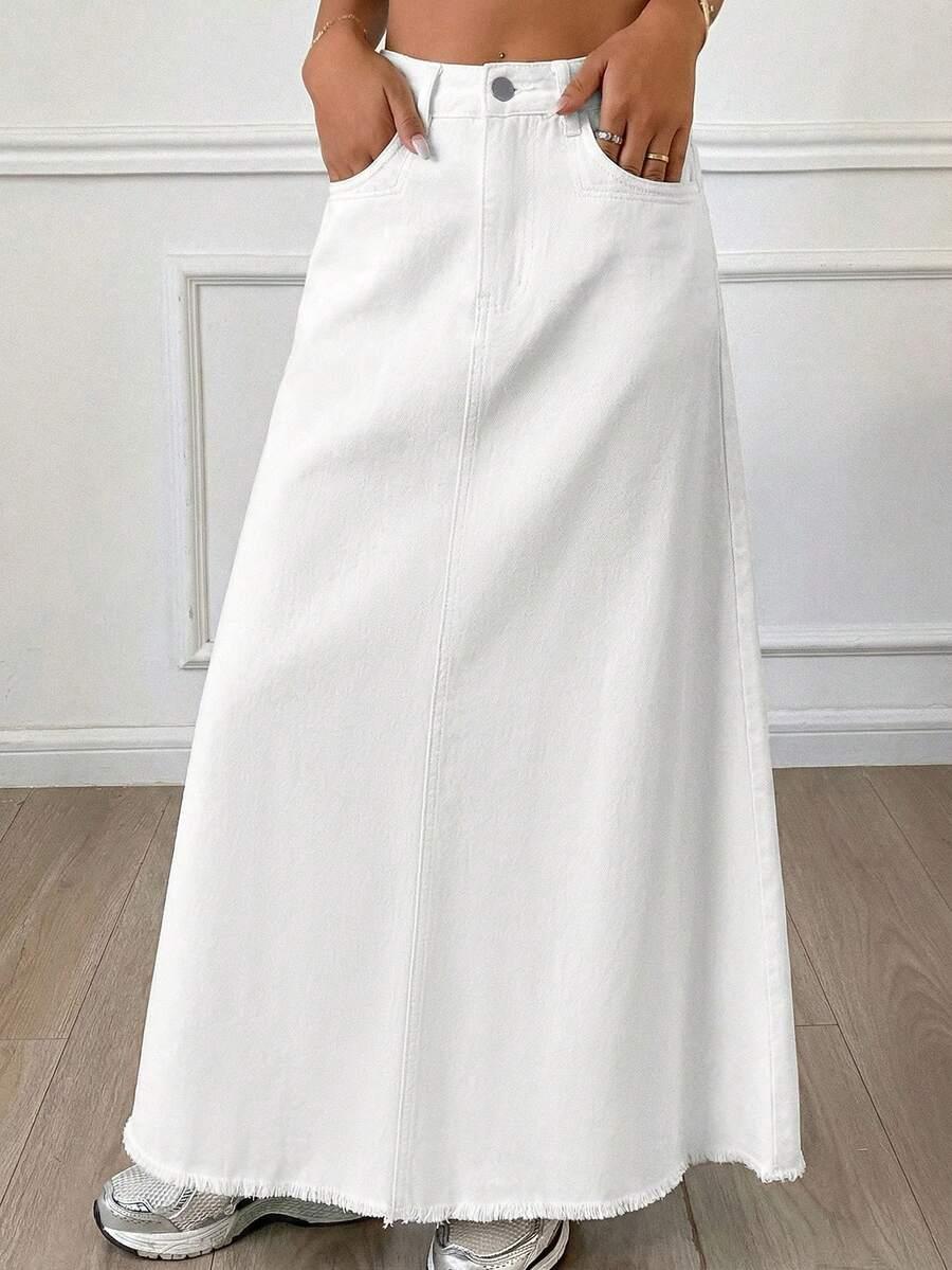 BIAŁA SPÓDNICA JEANS