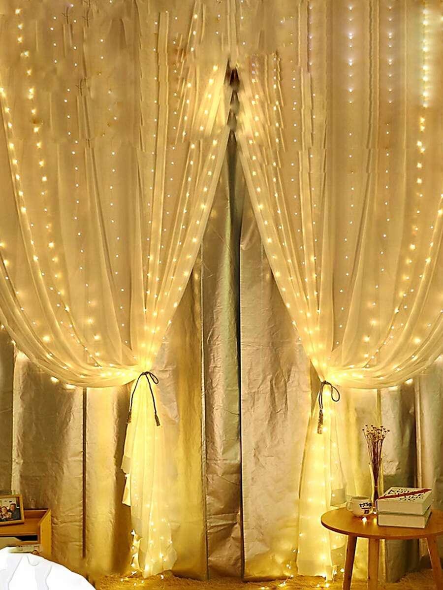 KURTYNA ŚWIETLNA 300 LED BIAŁY CIEPŁY 