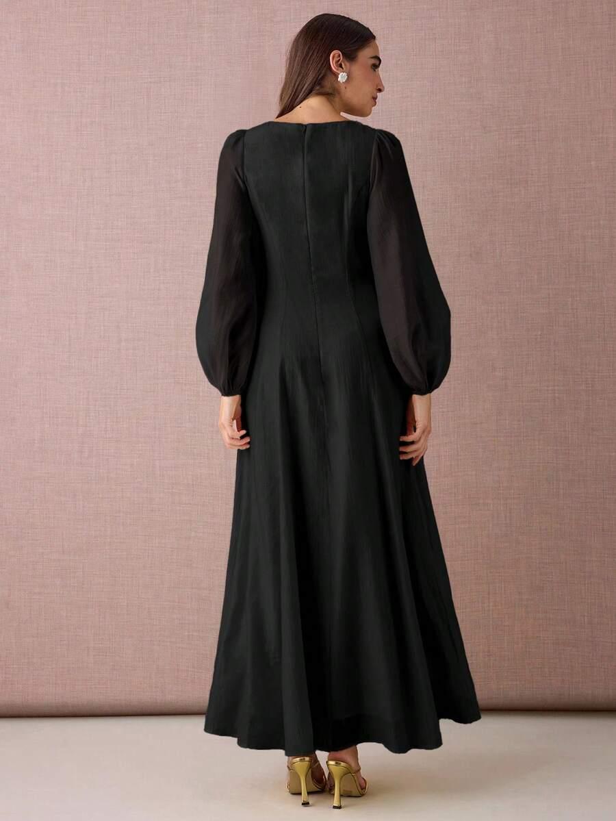 czarna sukienka maxi