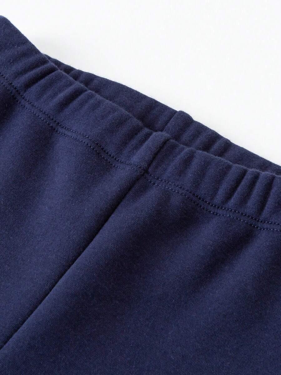 granatowe ocieplane legginsy