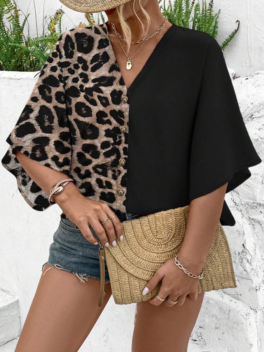 KOSZULA KRÓTKI RĘKAW ANIMAL PRINT