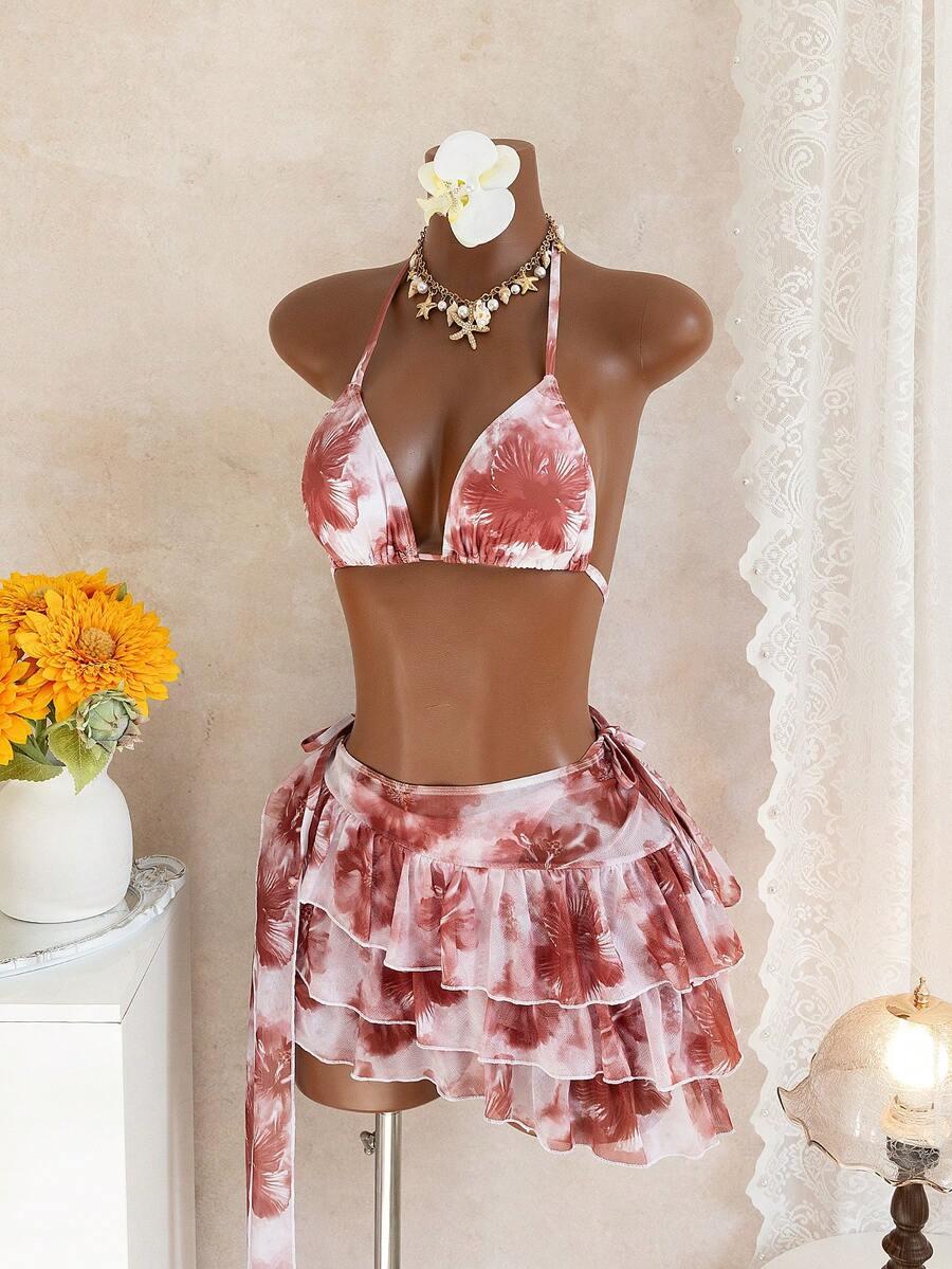BIKINI DAMSKIE DWUCZĘŚCIOWE ZE SPÓDNICĄ