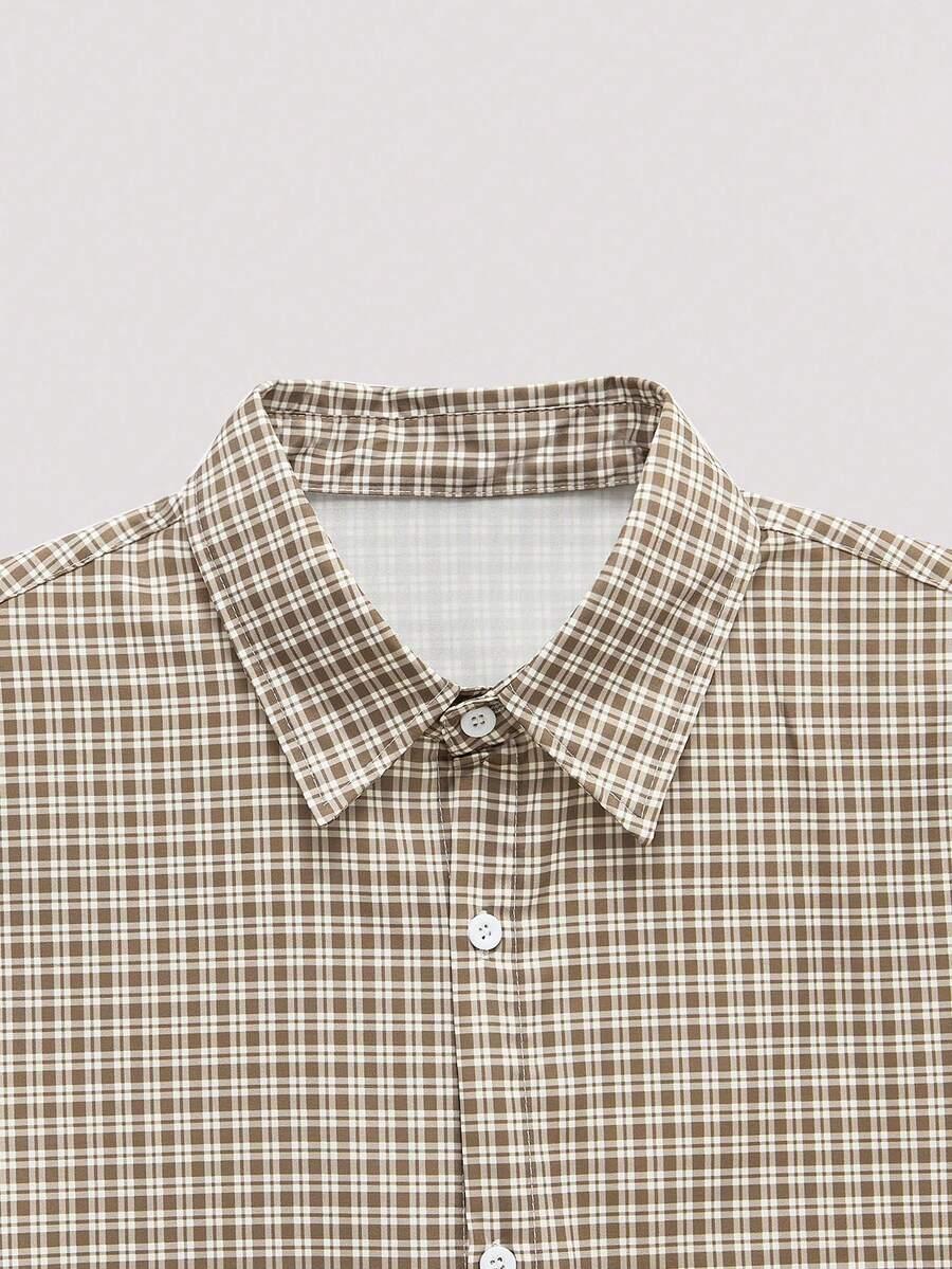 koszula krótki rękaw relaxed fit kratka casual