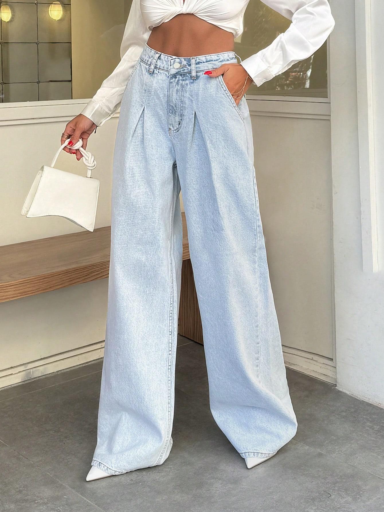 NIEBIESKIE SPODNIE JEANS WYSOKI STAN