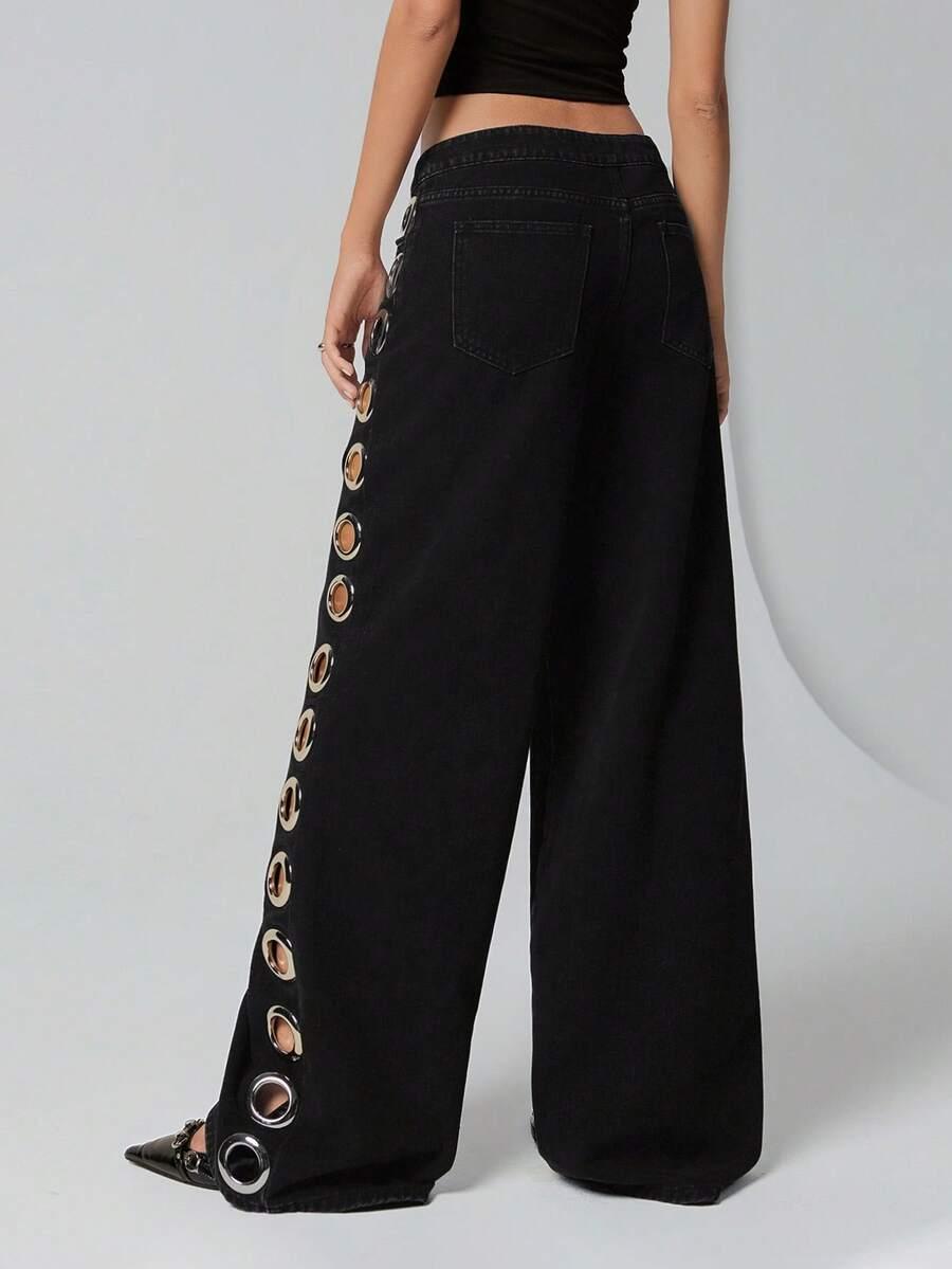 CZARNE SPODNIE JEANS