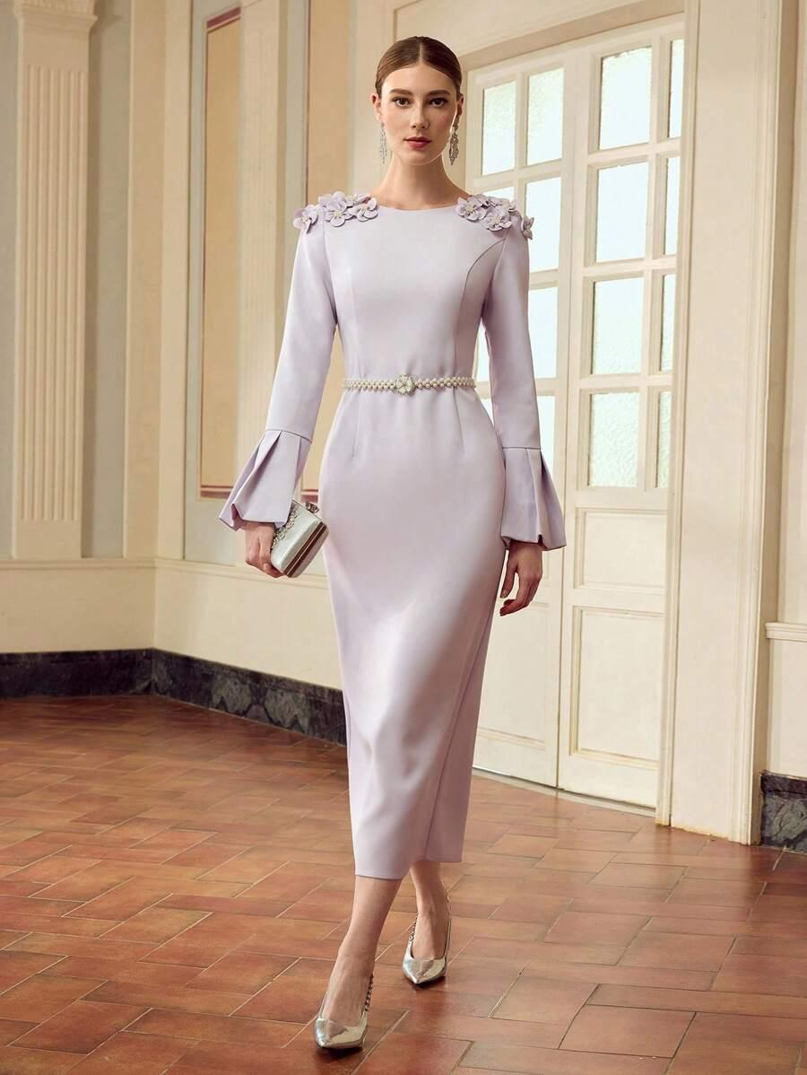ELEGANCKA SUKIENKA MIDI DEKOLT PROSTY FASON 