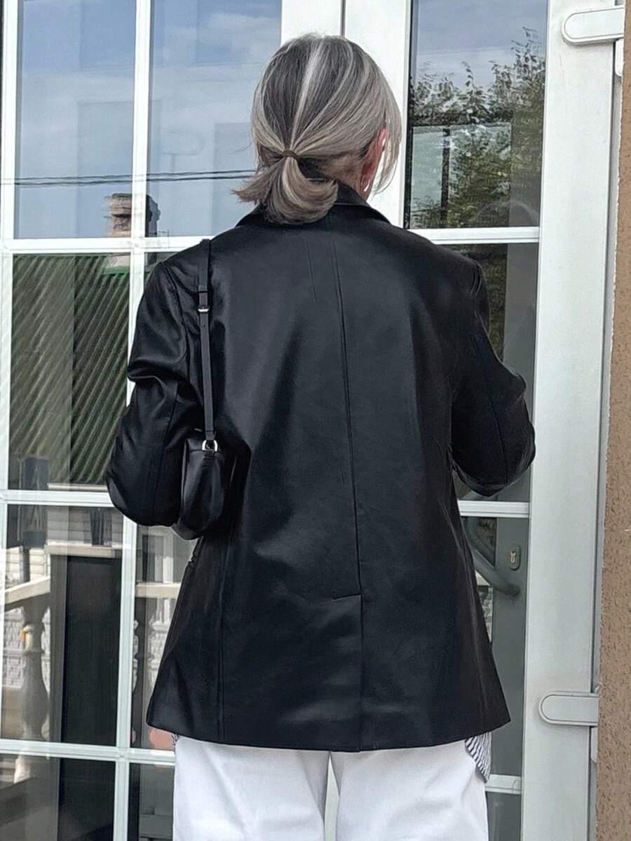 MARYNARKA Z IMITACJI SKÓRY