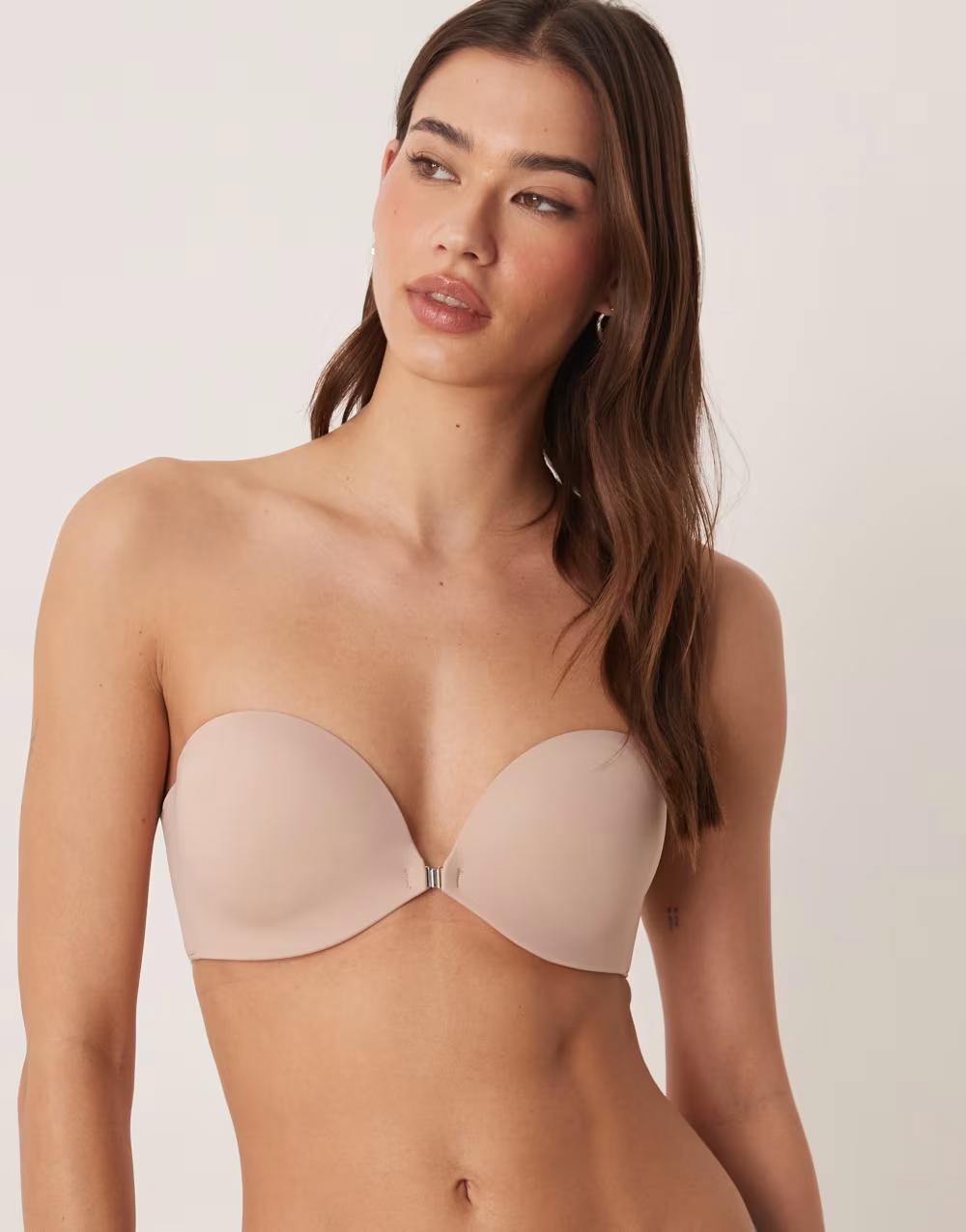 beżowy biustonosz bandeau