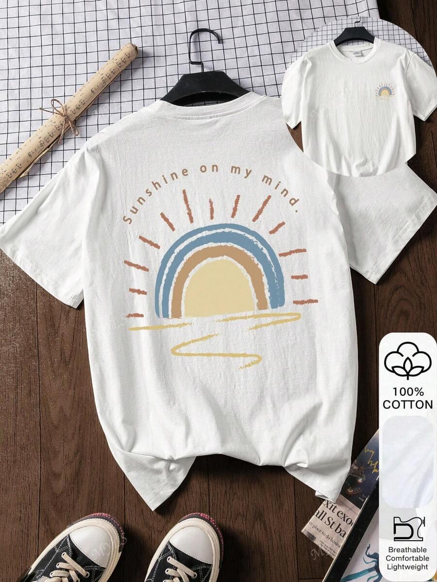 BIAŁY T-SHIRT OKRĄGŁY DEKOLT