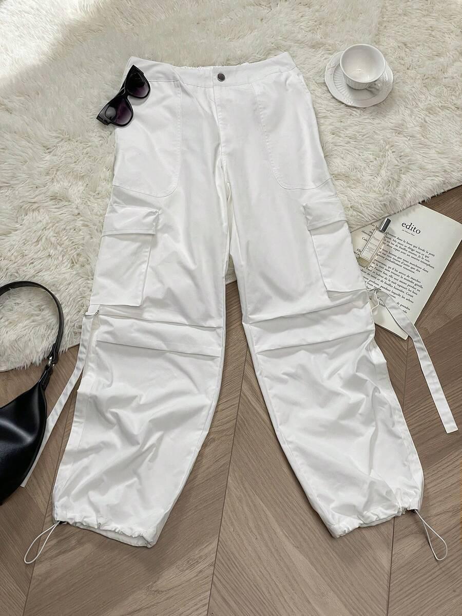 CIENKIE SPODNIE CARGO STYL Y2K