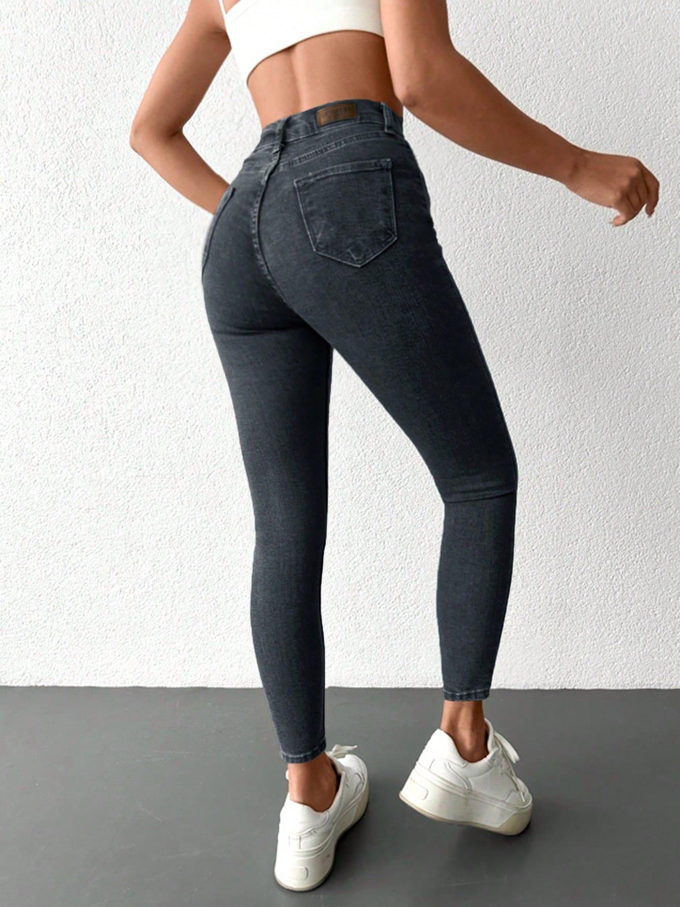 SZARE SPODNIE JEANS 