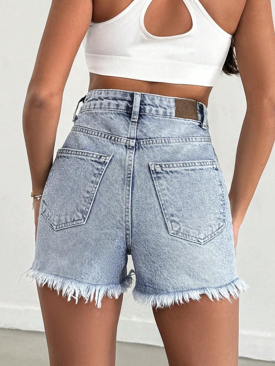 NIEBIESKIE SPODENKI JEANSOWE WYSOKI STAN