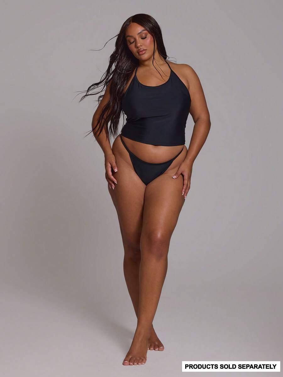 czarny dół od bikini stringi