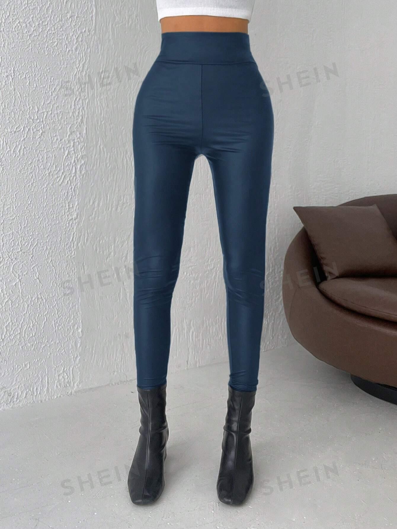 GRANATOWE LEGGINSY WYSOKI STAN 