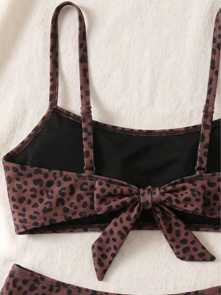 dwuczęściowy strój kąpielowy animal print