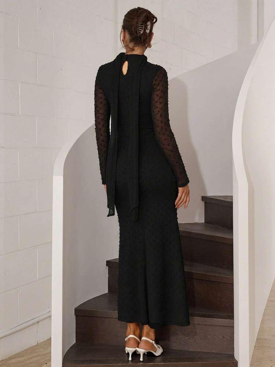 CZARNA MAXI SUKIENKA