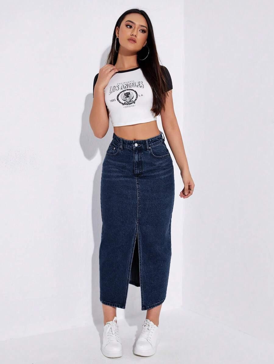 MIDI SPÓDNICA JEANS 