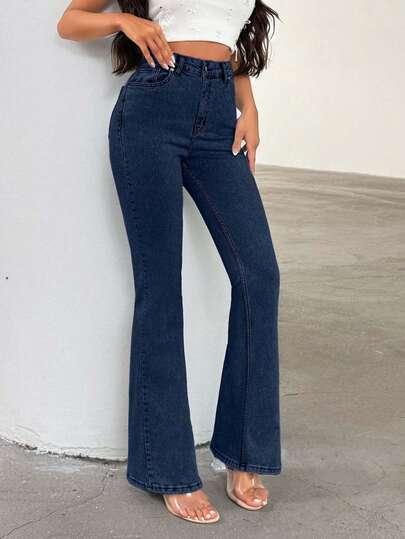 GRANATOWE SPODNIE JEANS