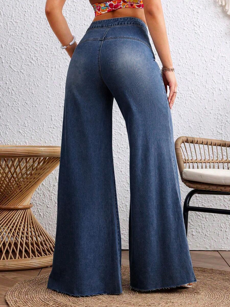 GRANATOWE SPODNIE JEANS