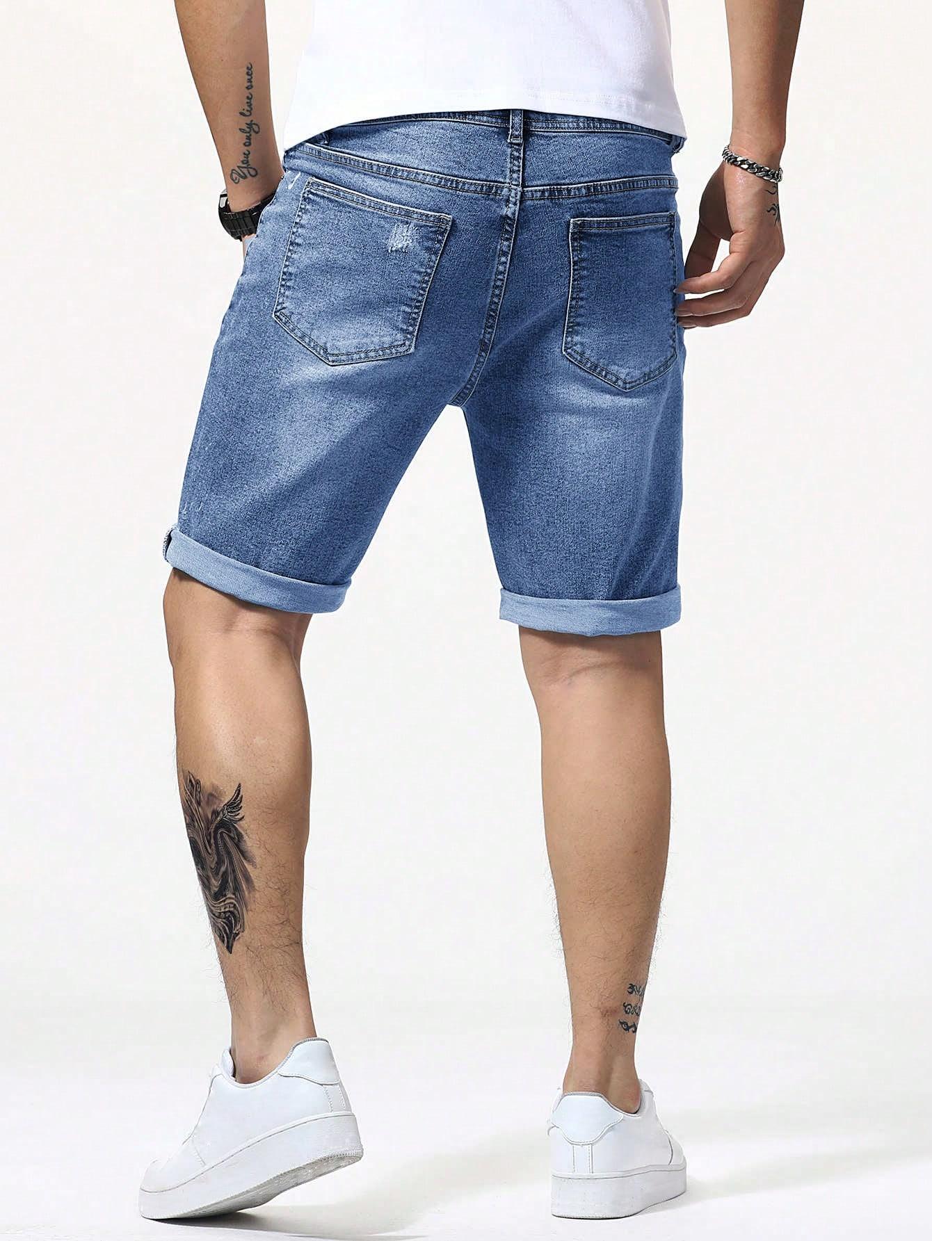 niebieskie jeansowe spodenki 