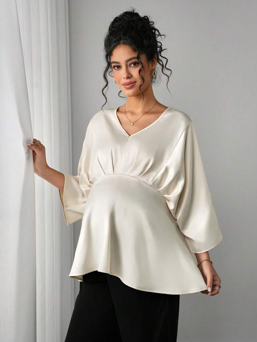 ciążowa bluzka rękaw 3/4 v neck