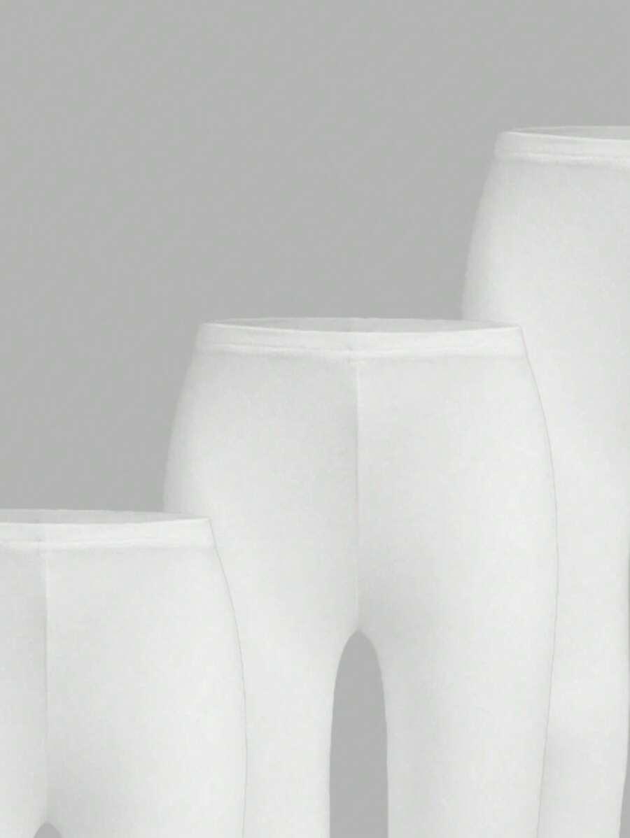 białe legginsy 3-pack