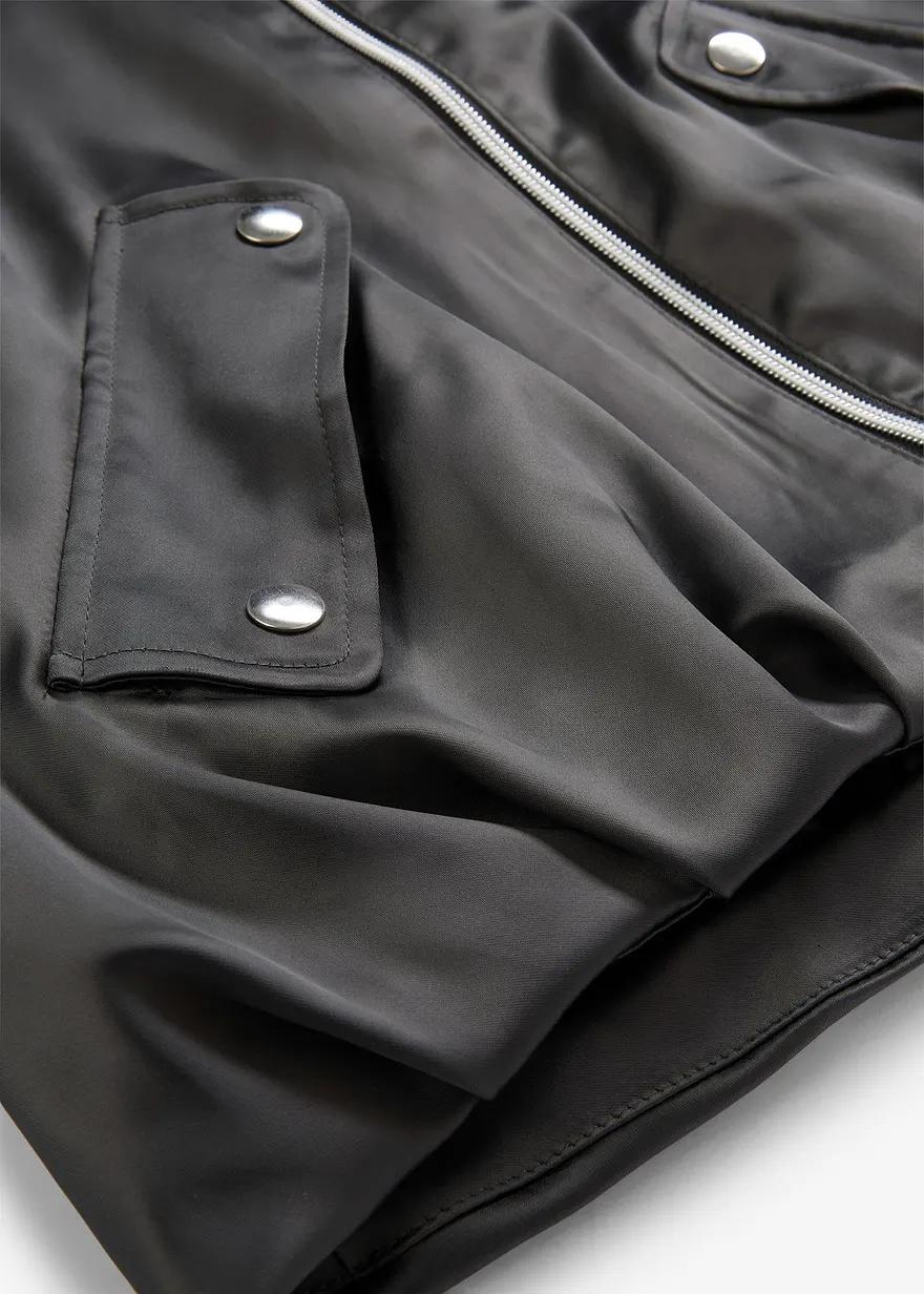 KURTKA DAMSKA PLUS SIZE BOMBER DO PASA DŁUGI RĘKAW